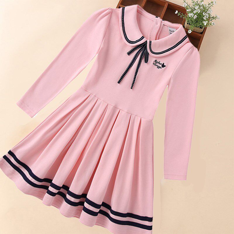 女童连衣裙春秋款儿童裙子秋装2024新款秋季洋气大童女孩polo长袖