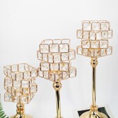 网红欧式 饰品 水晶烛台创意魔方摆件浪漫烛光晚餐摆件酒店婚庆装