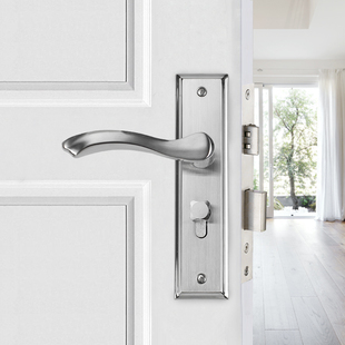 大50钢木门实木门门锁室内卧室房间双舌锁家用锁具简约把手执手锁