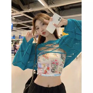 叠穿上衣两件套外搭罩衫 新款 早秋 女装 甜辣背心吊带女内搭外穿秋装