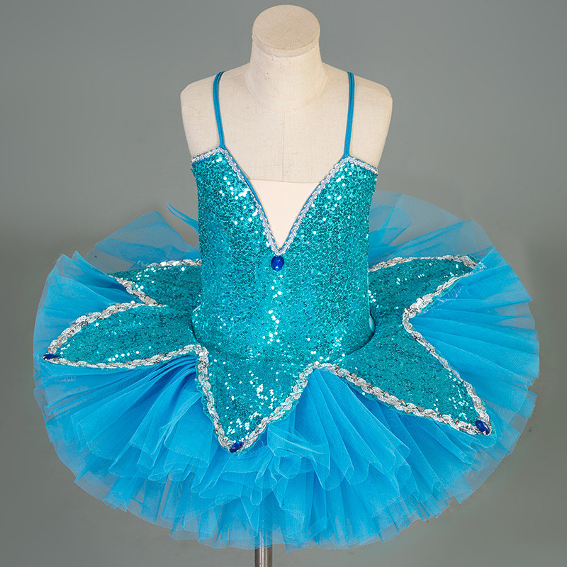 新款儿童芭蕾舞裙演出服天鹅湖女童吊带亮片专业芭蕾舞蓬蓬裙