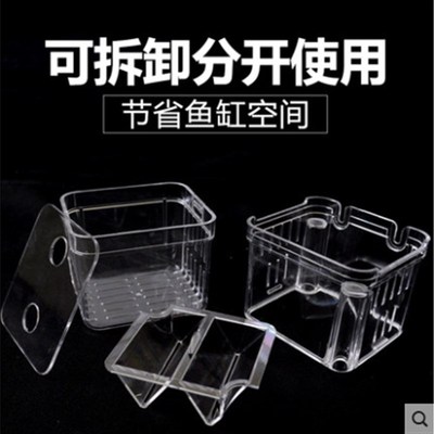 孔雀鱼繁殖盒鱼苗孵化器缸外小鱼隔离网产房斗鱼缸亚克力母特大号