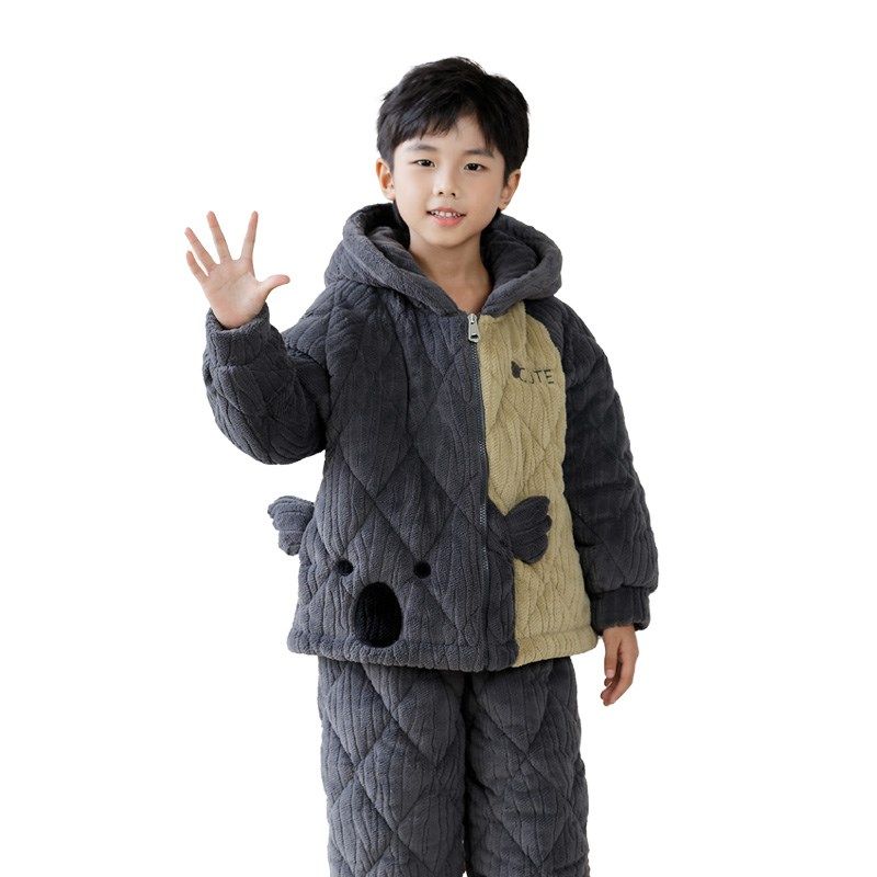 男童睡衣冬季加绒加厚三层夹棉宝宝儿童家居服珊瑚绒保暖法兰绒,童装/婴儿装/亲子装,家居服套装,淘宝优惠券,粉丝福利购,淘宝优惠卷