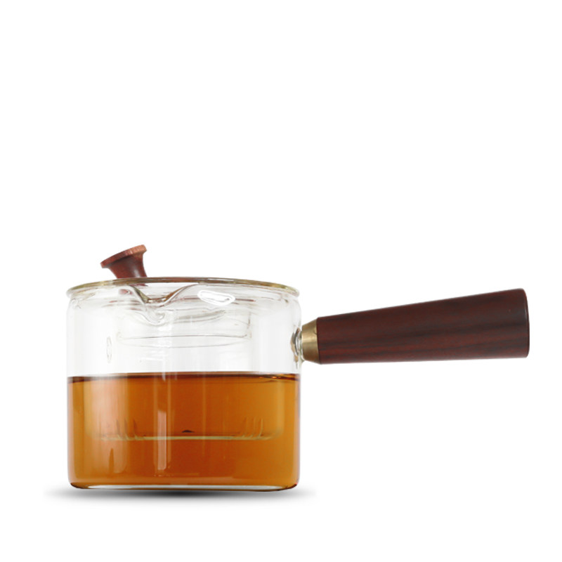 夫一手工耐热玻璃侧把公道杯茶海分茶器功夫茶具茶壶木炳大号公杯