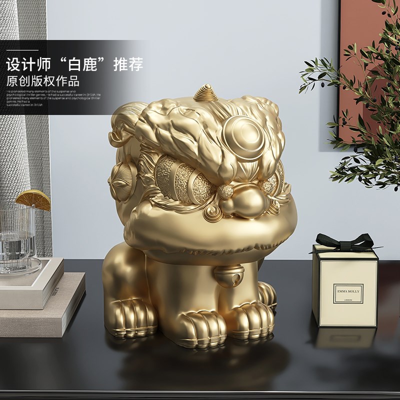 中国风国潮醒狮摆件开业礼品店铺舞狮前台桌面装饰品乔迁生日礼物