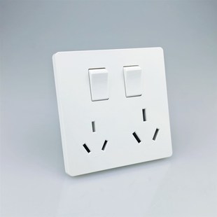 86型二开六孔插座面板带双开关控制10A16A三极6孔热水器空调插座
