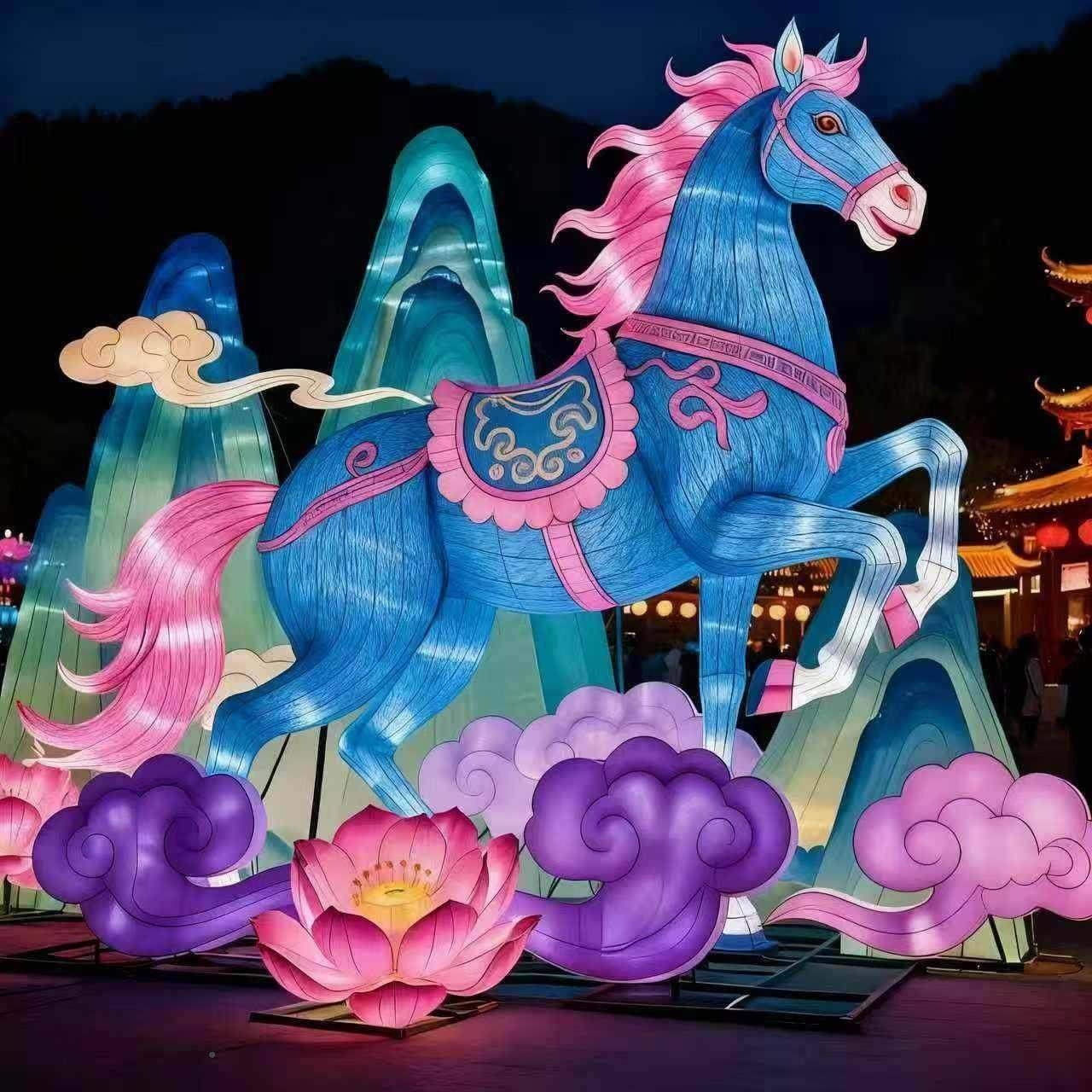 大型马花年成灯庙356元宵节春节彩灯2026古城灯会马到功财神造型,节庆用品/礼品,花灯,淘宝优惠券,粉丝福利购,淘宝优惠卷