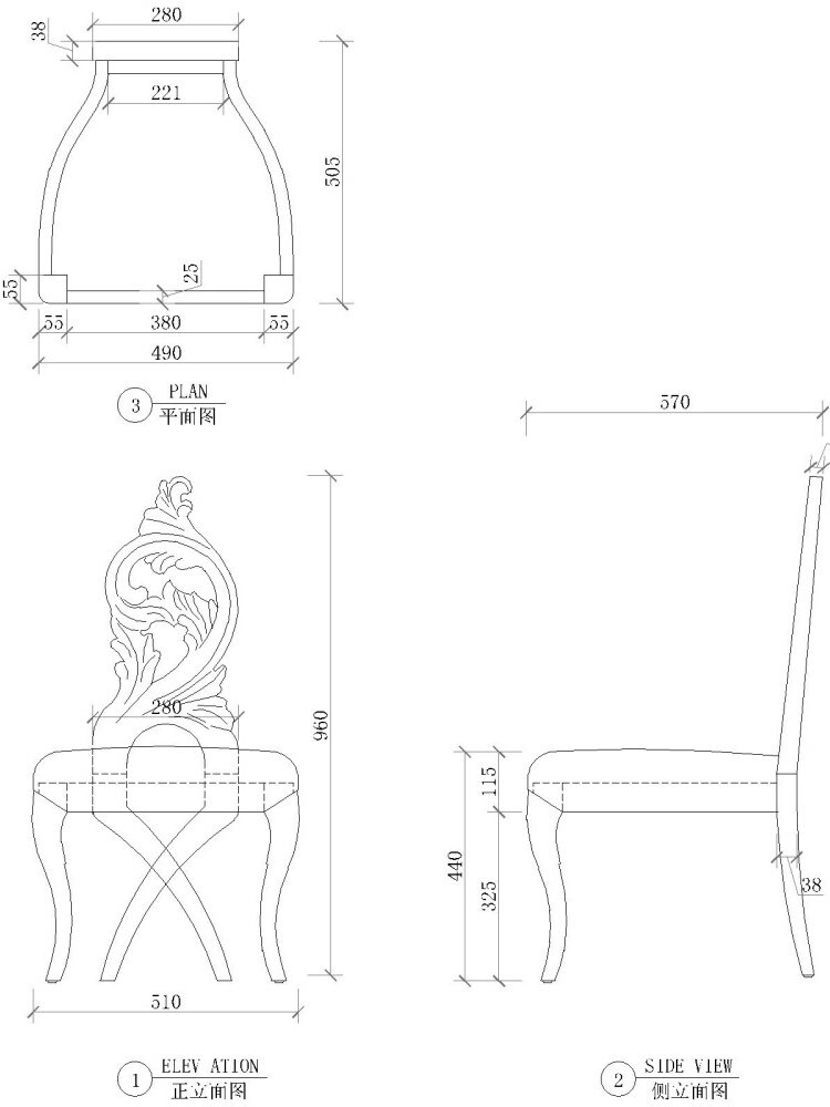 cad活动定制家具深画图车间生产图沙发餐椅中式欧式结构设计图纸
