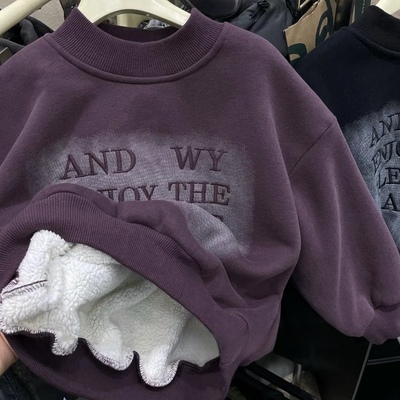 男童加绒卫衣冬季百搭加厚上衣服