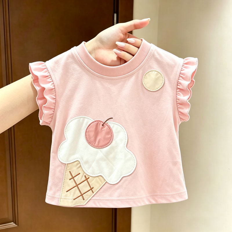 女童短袖t恤夏季卡通纯棉上衣潮