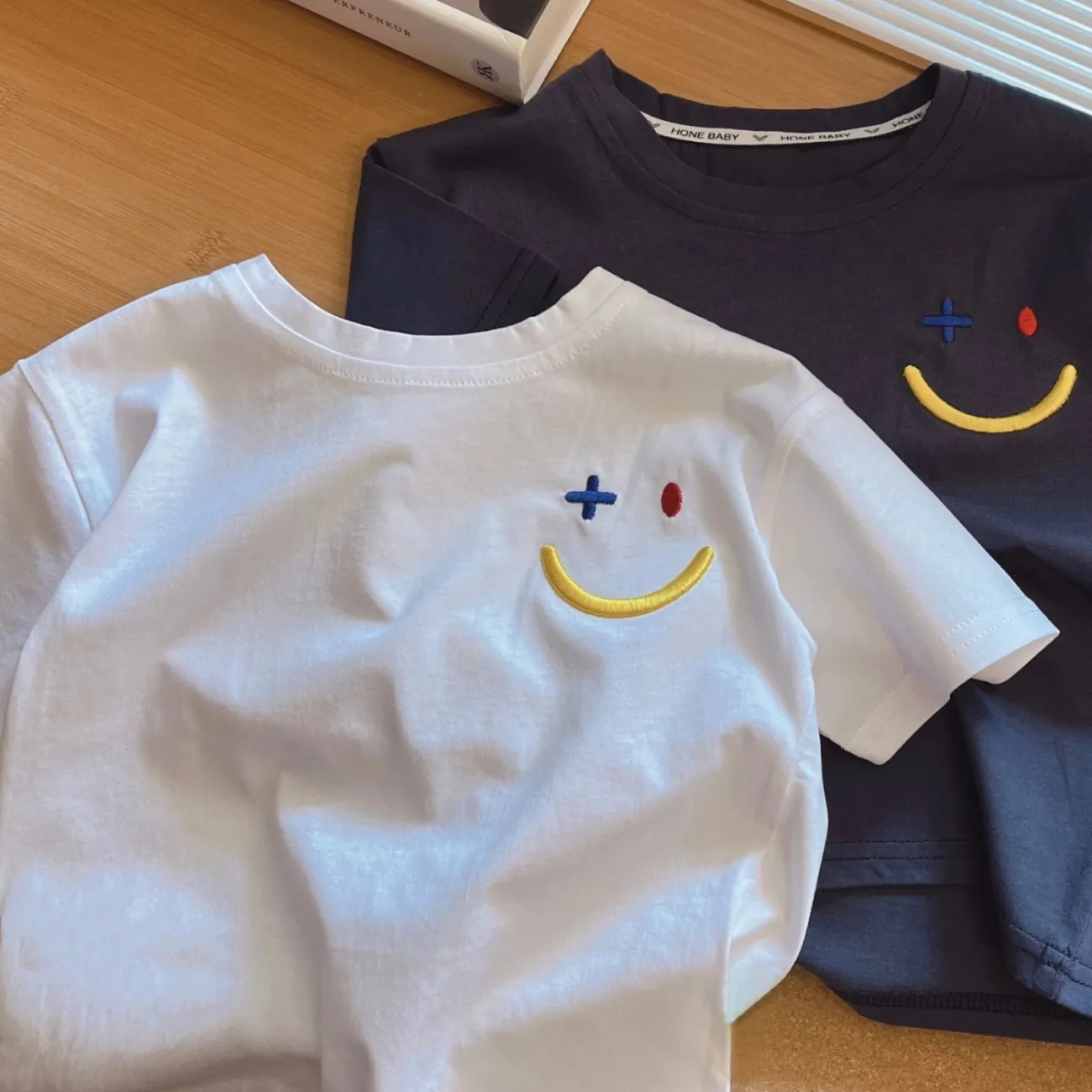 男女童纯棉短袖t恤夏装新款儿童韩版笑脸圆领体恤宝宝百搭上衣潮