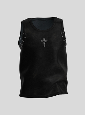 DreamBand『铆钉十字祭礼』26SS原创·背心t恤青春流行短袖街拍