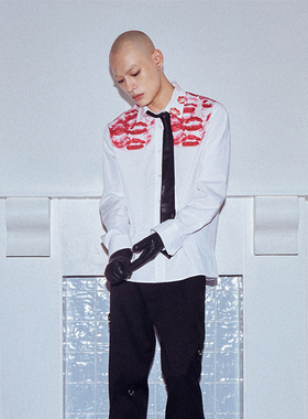 Dream Band AW2024秋冬季唇印白衬衫中性男款潮牌痞帅男生国潮