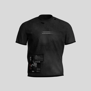 黑色男生简约 26SS原创·t恤暗黑风短袖 DreamBand 残片虚无T恤