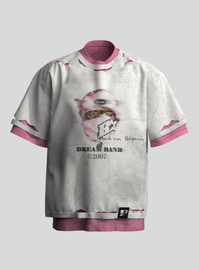 DreamBand『绯面驰梦』26SS原创·t恤假两件短袖男女日常轻亚街头