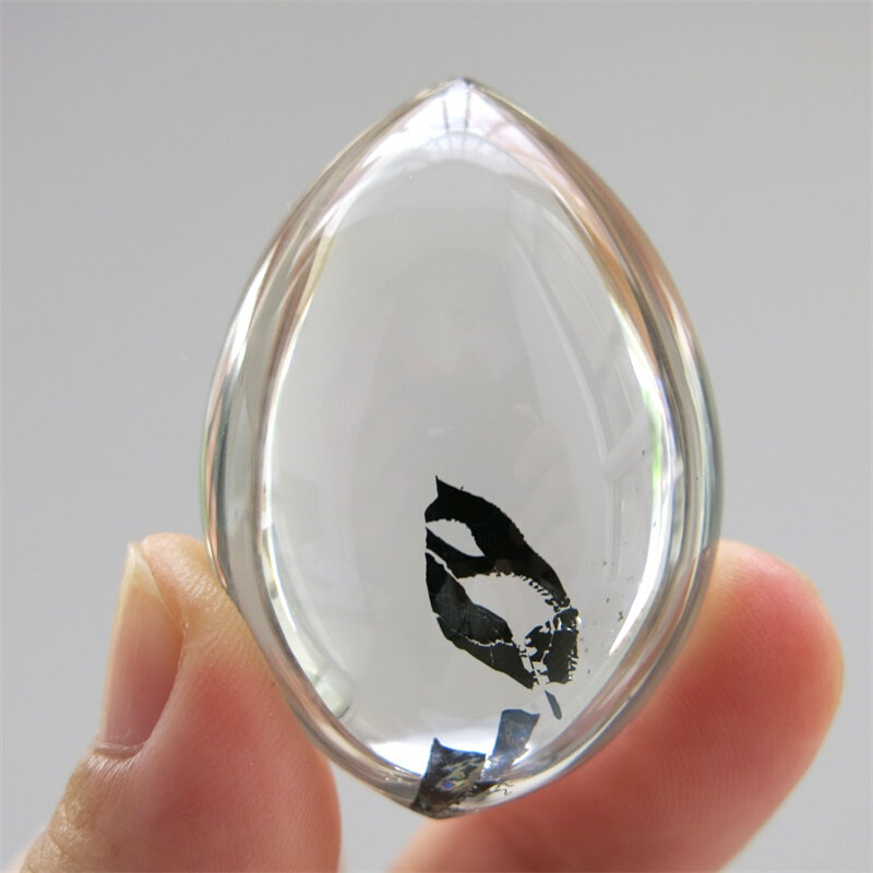 一鸣奇石天然水晶 黑云母包裹景石象形意境石 男女款收藏吊坠