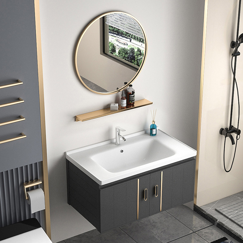 太空铝合金圆镜浴室柜组合卫生y间家用洗脸盆柜洗手间洗漱台一体,家装主材,浴室柜组合,淘宝优惠券,粉丝福利购,淘宝优惠卷