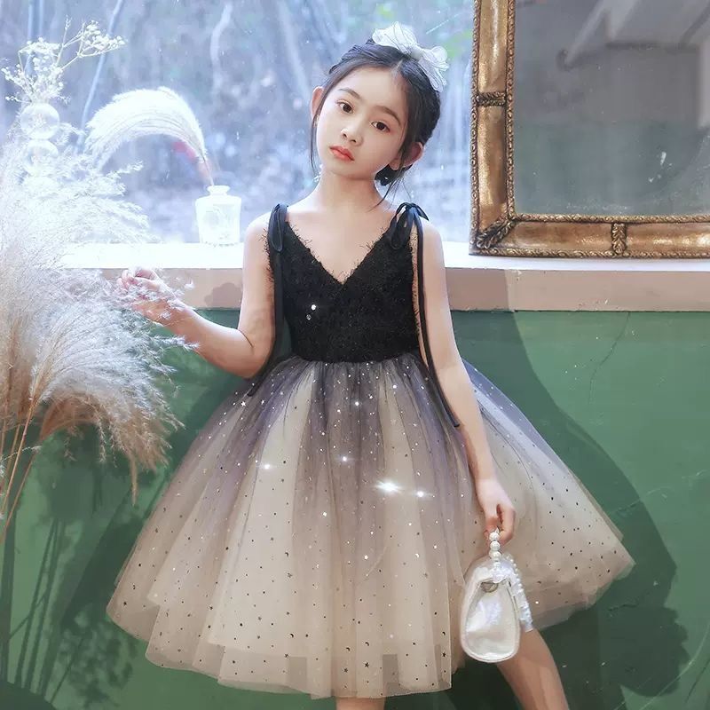 公主裙女童c高端礼服六一表演小女孩洋气儿童夏季连衣裙蓬蓬纱裙