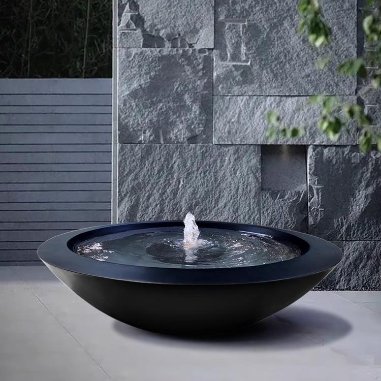 流水摆件喷泉水景观小品聚宝盆花园庭院简约循环水钵水系阳台会所