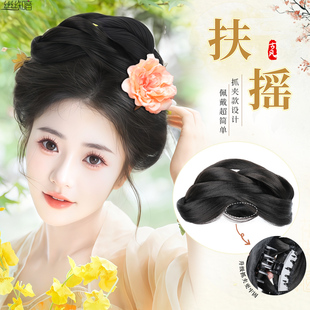 汉服假发女古风发饰仿真发抓夹发髻古装造型增发量百搭盘发假发包