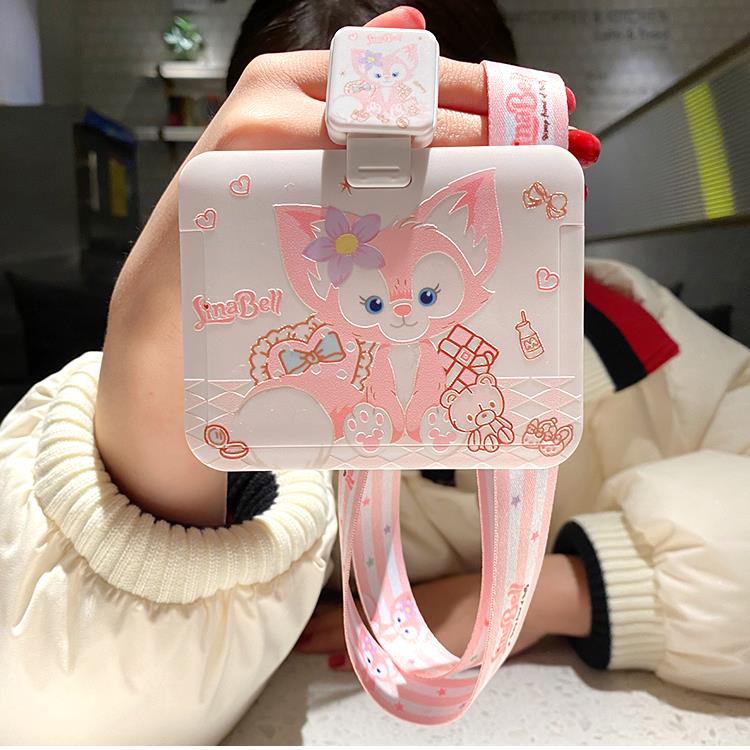 新疆包邮可伸缩挂绳卡套可爱卡通高颜值挂脖方便刷卡横版工作证门