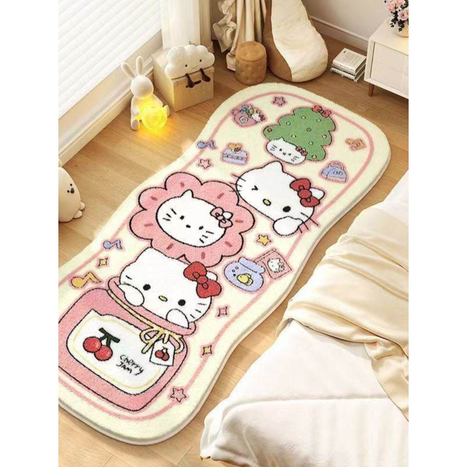 新疆包邮kitty猫儿童卡通粉色可爱地毯客厅沙发满铺公主卧室床边