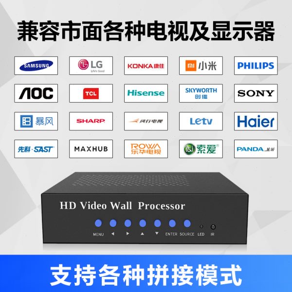 高档台对拼接1进4出处理器盒电画面分割器