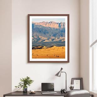 柚木实木榫卯相框挂墙F款 裱定制花梨橡木 洗照片加打印做成画框装