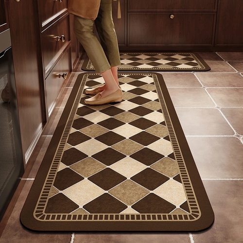 复古厨房硅藻泥地垫吸水速干