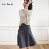 通勤气质灰色西装 半身裙显瘦a字裙女2025春夏新款 伞裙优雅OL中裙