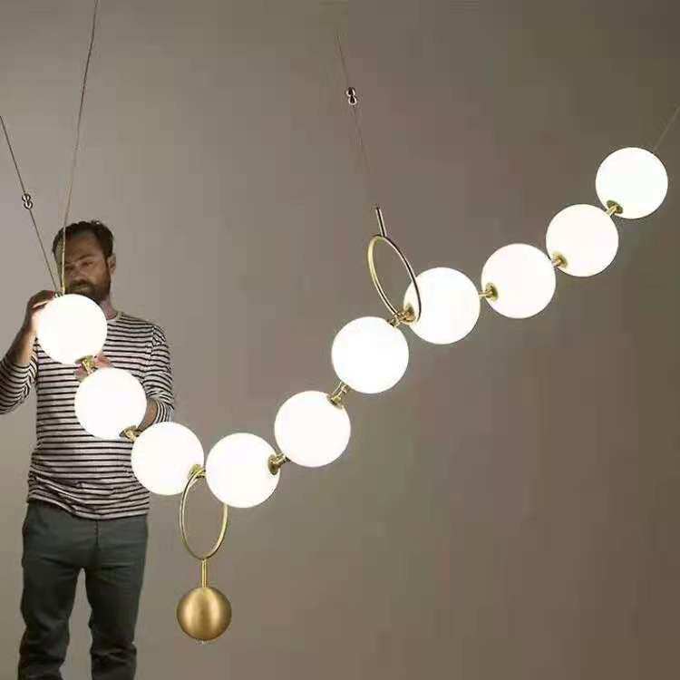 空间店铺装饰项链现代设计师款玻璃球佛珠吊坠酒店售楼处会所吊灯
