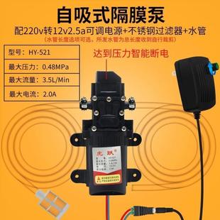 12v自吸泵隔膜高压洗车增压专用220V抽小水泵自吸式 直流微型水泵