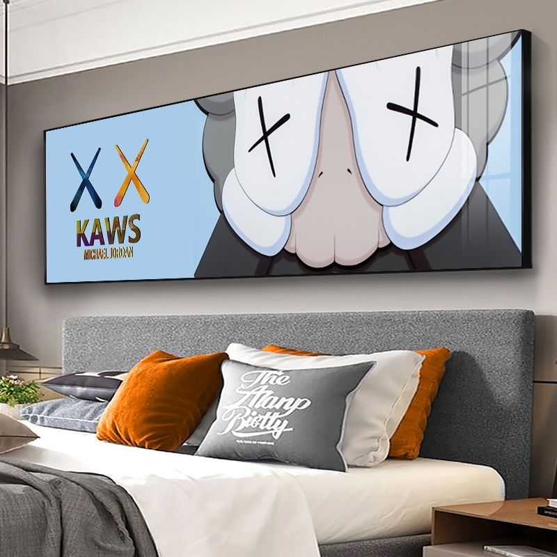 【质感纹理】KAWS卧室装饰画床头挂画暴力熊主卧壁画潮流公仔客厅