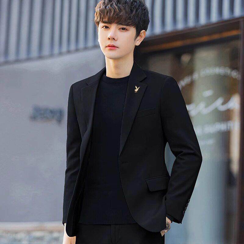 花花公子西服套装男2026秋季新款休闲修身小西装外套潮流成人礼服