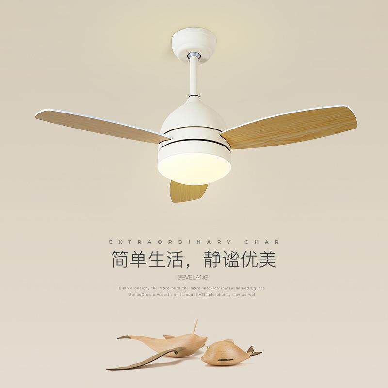 餐厅吊扇灯日式原木客厅风扇一体灯现代简约个性北欧卧室led吊灯