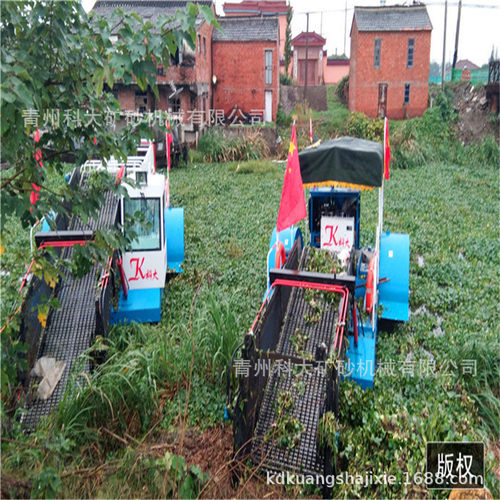 水葫芦收割船 清理打捞水面杂草机械 半自动割草船