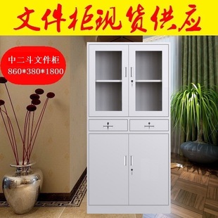 加厚钢制文件柜中二斗文件柜铁皮柜冷轧板资料档案柜铁皮柜资料柜