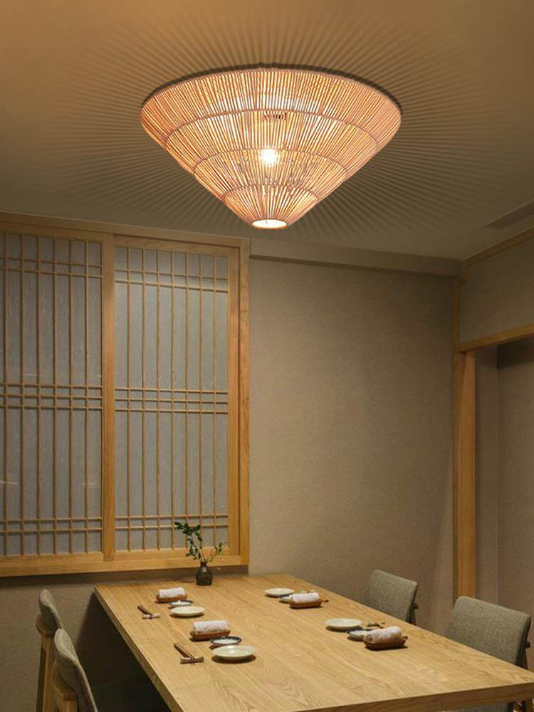 艺术灯藤艺吸顶灯东南亚田园创意竹编藤艺客厅卧室餐厅灯中式茶室