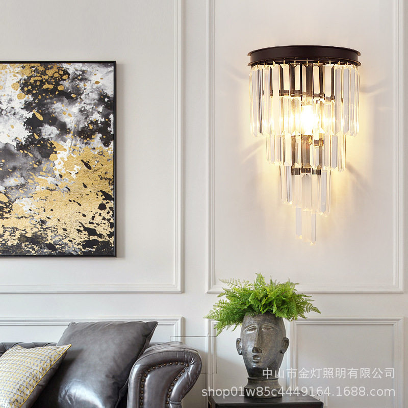 后现代壁灯轻奢客厅墙壁卧室床头水晶灯具温馨艺术玄关创意过道灯