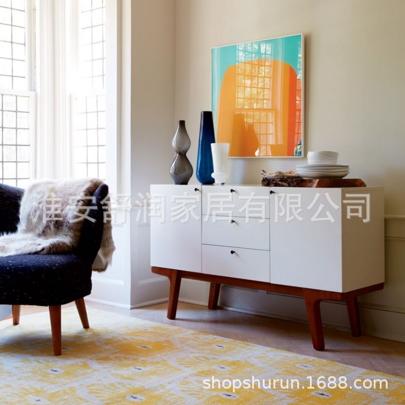 法式白色餐边柜高柜一体靠墙玄关柜客厅茶水柜置物架抽屉式收纳盒