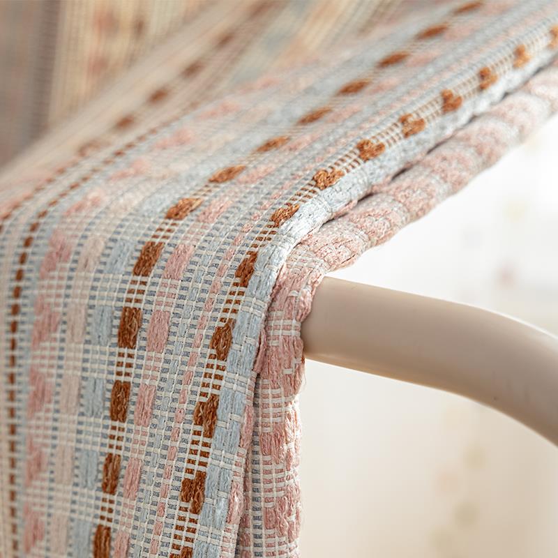 费尔岛儿童房多巴胺彩色棉麻窗帘客厅女孩卧室飘窗条纹遮光布ins