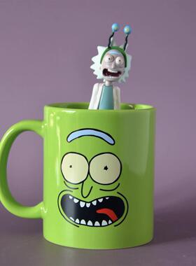 自制瑞克莫蒂周边Rickandmorty绿色陶瓷杯Mug Rick水杯马克杯卡通