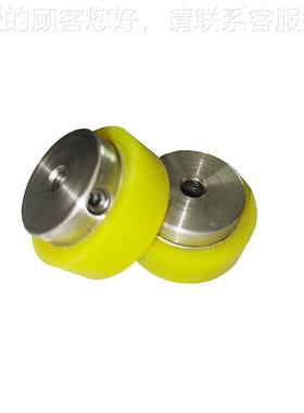亚基99048供应大胶 聚氨酯铁包芯胶轮 米异行包胶轮旋转门静轮音