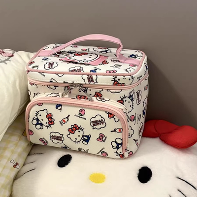 便携式精致化妆包大容量收纳分区