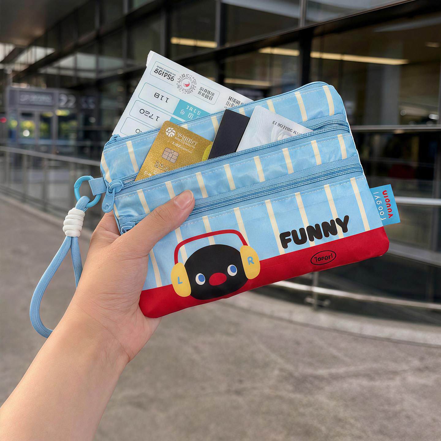 pingu企鹅卡包证件包旅行便携出国身份证护照收纳包大容量钱包