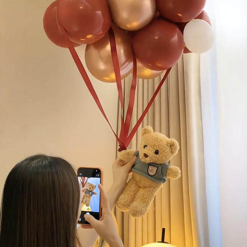 空飘小熊气球婚房布置场景氛围感结婚订婚装饰女方客厅卧室挂件