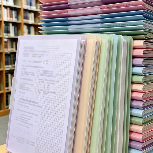 A4文件夹收纳旋转抽杆夹透明插页散页侧开式拉杆夹试卷夹资料夹