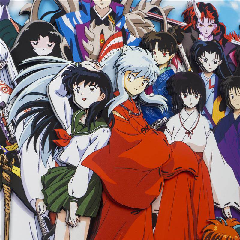 犬夜叉全家福立体画大合影挂画纸艺动漫周边客厅装饰画3d