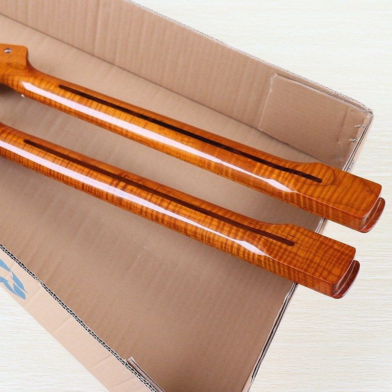 6弦22品烤枫虎纹琴颈玫瑰木指板电吉他琴颈配件乐器改W装DIY吉他