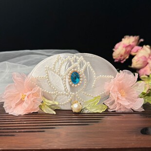 《宋制莲盛》宋制发冠头饰 汉服配饰发饰3d打印仙气莲花发冠